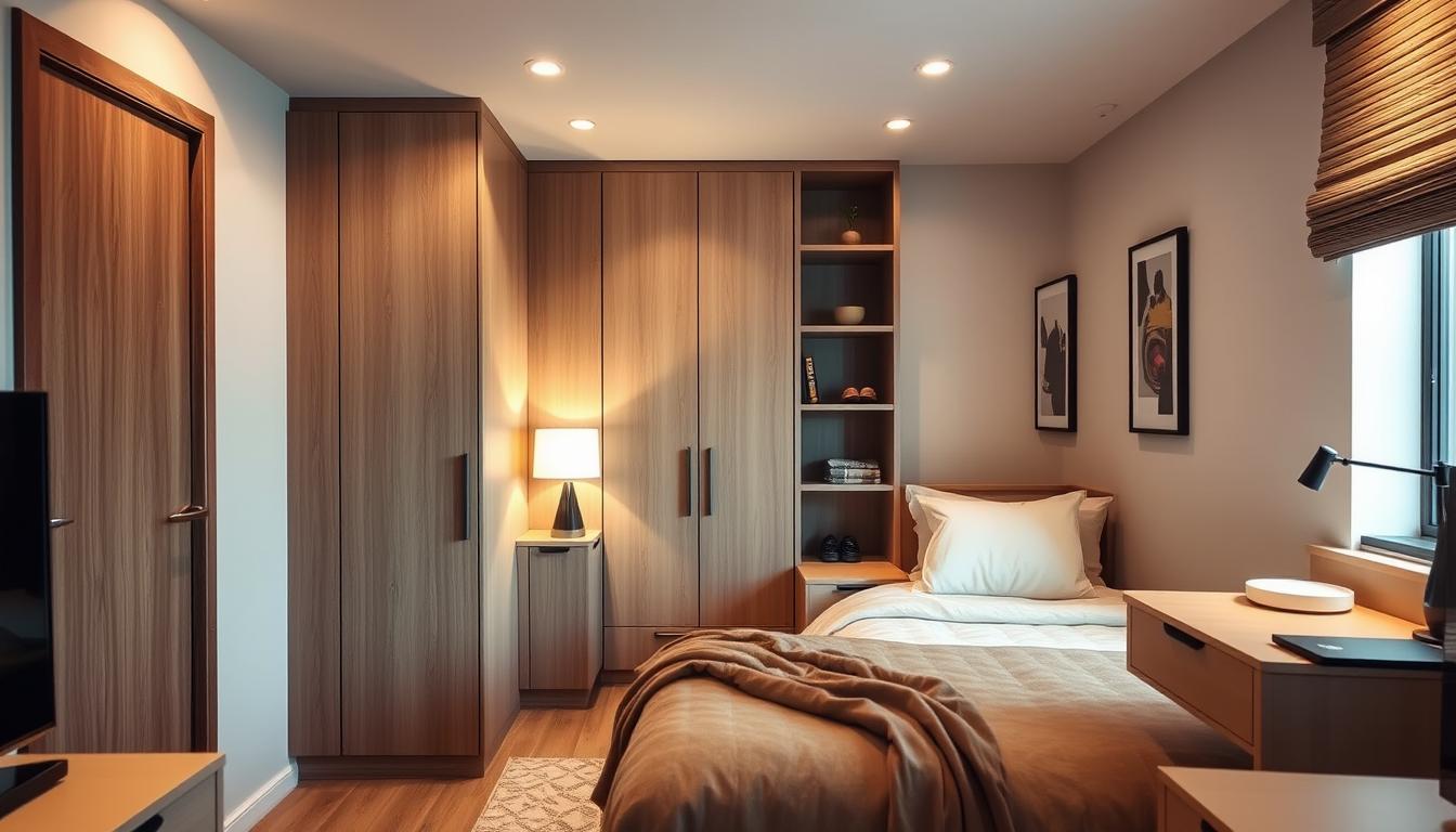 jak urządzić mały pokój z szafą